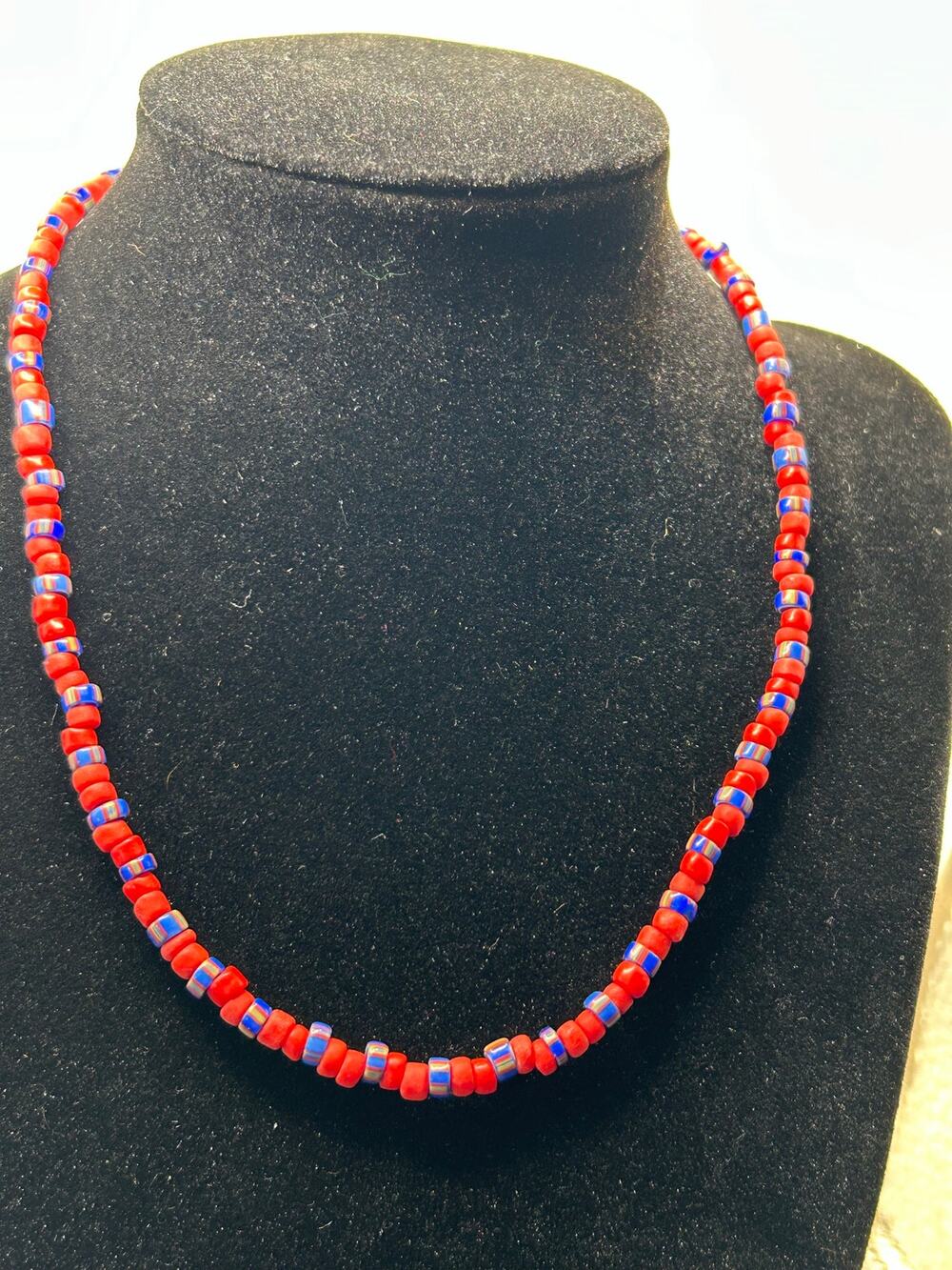 Vintage Native American Lapis Lazul Shell Necklace Southwest Sterling